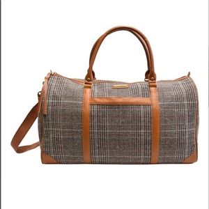 Adrienne Vittadini Plaid Weekend Wool Duffle Bag